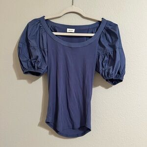 AUREUM Blue Fitted Puff Sleeve Blouse